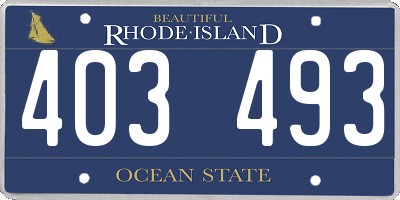 RI license plate 403493