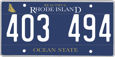 RI license plate 403494
