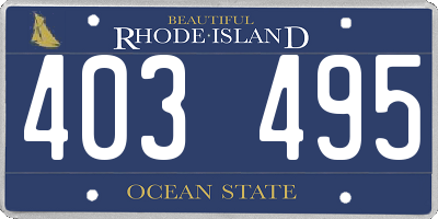 RI license plate 403495