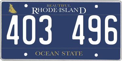 RI license plate 403496