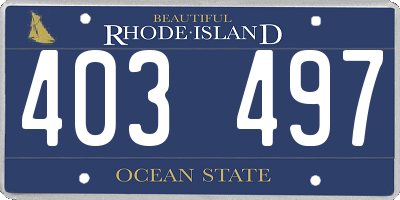 RI license plate 403497