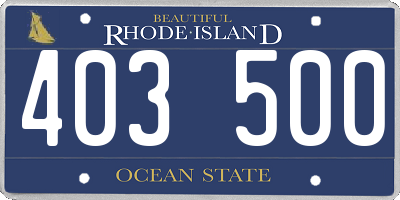 RI license plate 403500