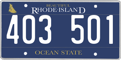 RI license plate 403501