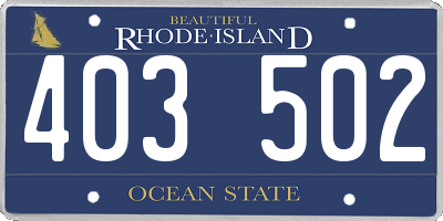 RI license plate 403502