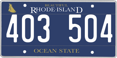 RI license plate 403504