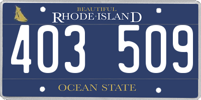 RI license plate 403509