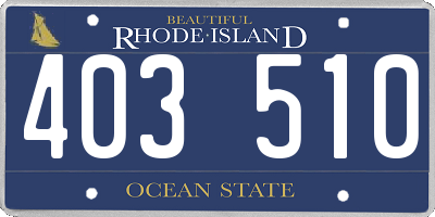 RI license plate 403510