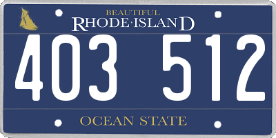 RI license plate 403512