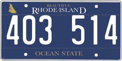 RI license plate 403514