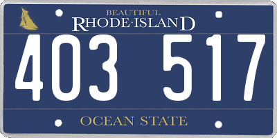 RI license plate 403517