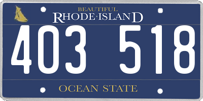 RI license plate 403518
