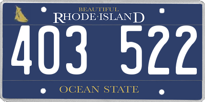 RI license plate 403522