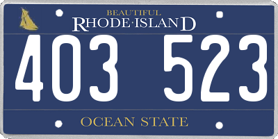 RI license plate 403523
