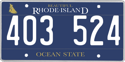 RI license plate 403524