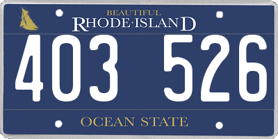 RI license plate 403526