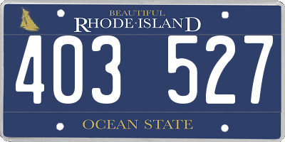 RI license plate 403527