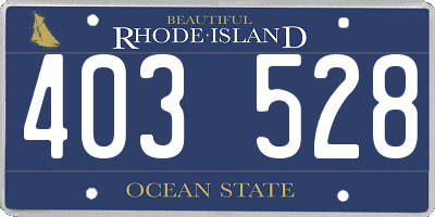 RI license plate 403528