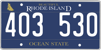 RI license plate 403530