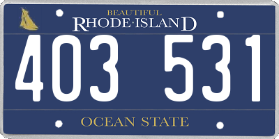 RI license plate 403531