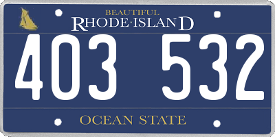 RI license plate 403532