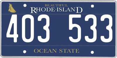 RI license plate 403533