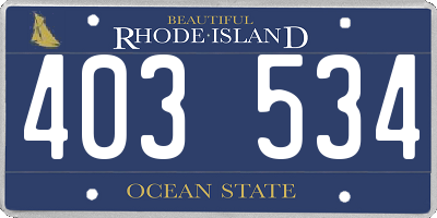 RI license plate 403534