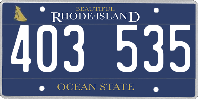 RI license plate 403535