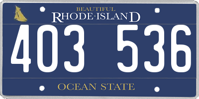 RI license plate 403536