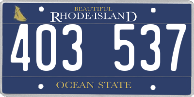 RI license plate 403537
