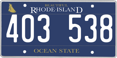 RI license plate 403538