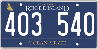 RI license plate 403540