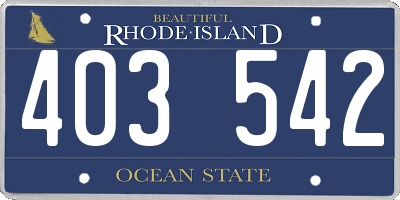 RI license plate 403542