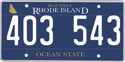 RI license plate 403543