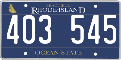 RI license plate 403545