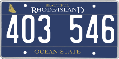 RI license plate 403546