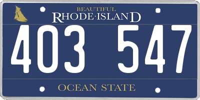 RI license plate 403547