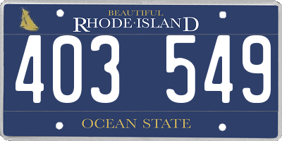 RI license plate 403549