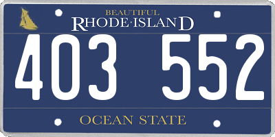 RI license plate 403552