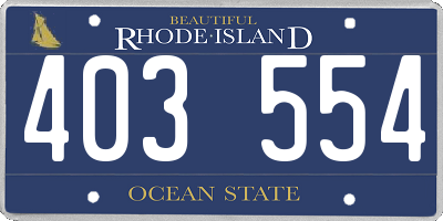 RI license plate 403554