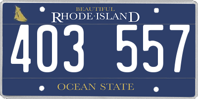 RI license plate 403557