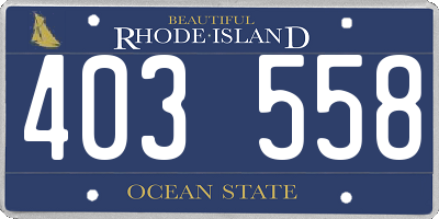 RI license plate 403558