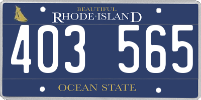 RI license plate 403565