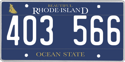 RI license plate 403566