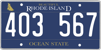 RI license plate 403567