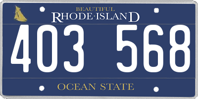 RI license plate 403568