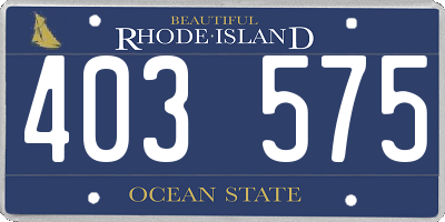 RI license plate 403575