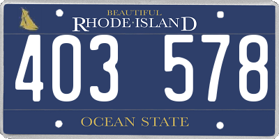 RI license plate 403578
