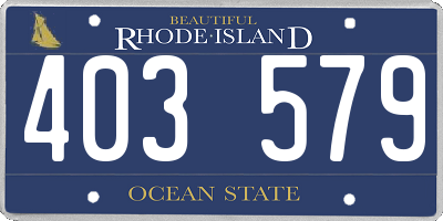 RI license plate 403579