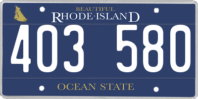 RI license plate 403580