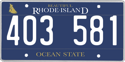 RI license plate 403581